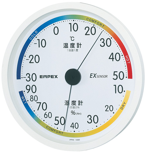 温湿度計 高精度 エンペックス アナログ 供え 人気ブランドを 日本製 エスパス温 TM-2331 壁掛け 湿度計