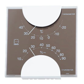 温湿度計 おしゃれ アナログ インテリア エルム・カラー グレー LV-4957 壁掛け 置き型 日本製 エンペックス