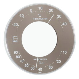 温湿度計 エンペックス アナログ 日本製 壁掛け 置き型 おしゃれ インテリア セレナ・カラー温・湿度計 グレー LV-4357