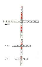 マイゾックス 検測ロッド 60mm幅 （100＋110cm） K-110