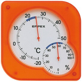 温湿度計 エンペックス アナログ 壁掛け 置き型 シュクレmidi温湿度計 オレンジ TM-5604