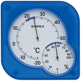 温湿度計 エンペックス アナログ 壁掛け 置き型 シュクレmidi温湿度計 ブルー TM-5606