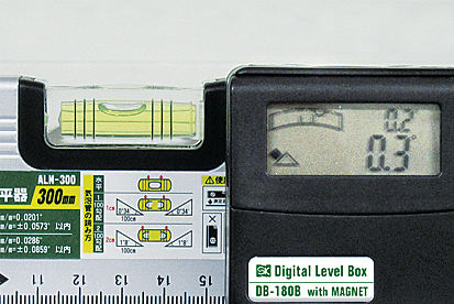 レベルボックス 水平器 デジタル デジタルレベルボックス　DB-180B 新潟精機/SK | はかりん坊将軍
