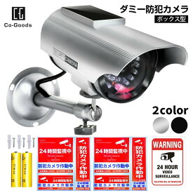 ダミーカメラ ソーラーパネル搭載 夜間用充電池付属 【改良版】 屋外 防犯ステッカー 通常2式(防水 耐光) 防犯カメラダミー ダミー防犯カメラ 監視カメラダミー セキュリティーステッカー