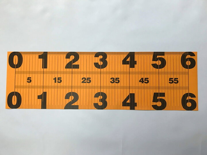 楽天市場 魚 メジャー シート テント地で丈夫 コンパクト 釣り 600mm 0ｍｍ オレンジ 黒 ワイドメジャー コバ スクリーン印刷