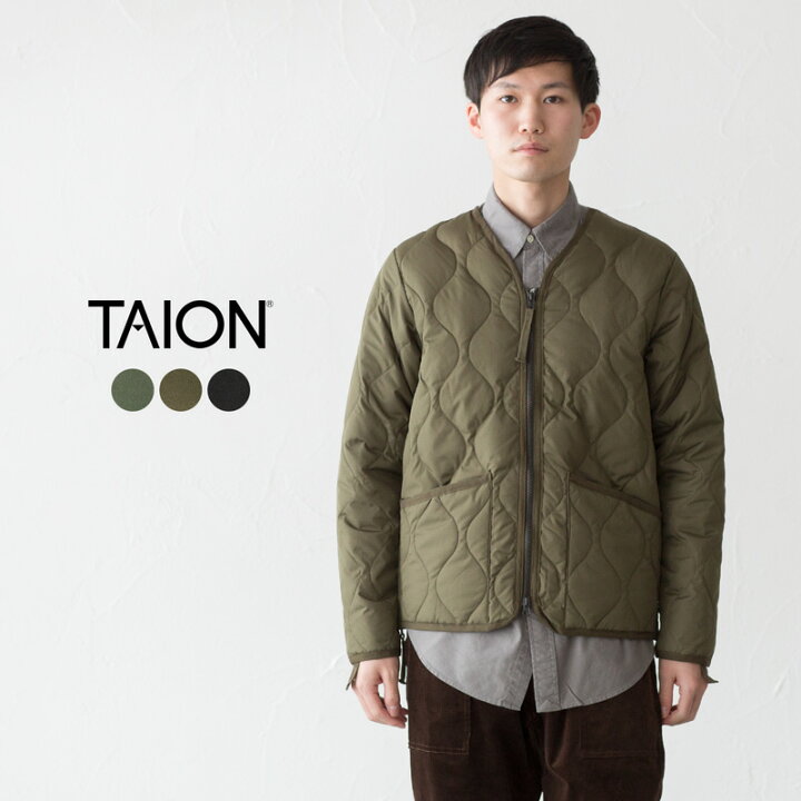 楽天市場】タイオン ミリタリー Vネックジップ ダウンジャケット TAION  