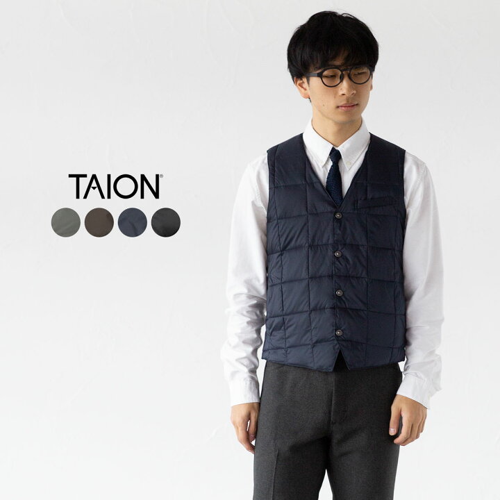 楽天市場】タイオン ベーシック Vネックボタン ダウン ジレ TAION-003 
