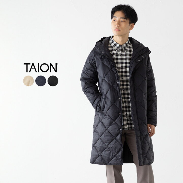 楽天市場】タイオン シティ フード ロング ダウン ジャケット TAION 