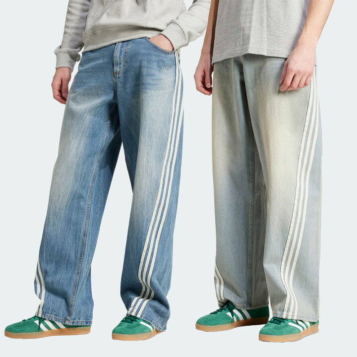 韓国adidas DENIM ZIP PANT 25 JX9211 ワイドデニム 楽天市場  