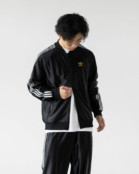 楽天市場】アディダス 光沢 ジャージ 黒×金 JZO91 スーパースター 