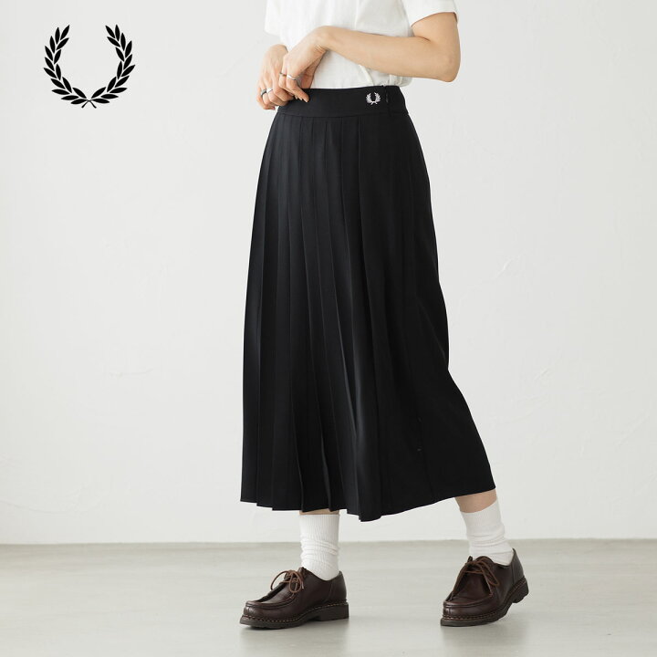 楽天市場】フレッドペリー プリーツ スカート ロング 膝下 FRED PERRY 