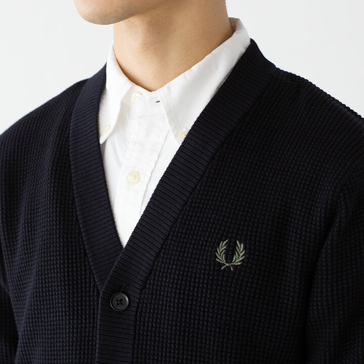 楽天市場】フレッドペリー FRED PERRY ワッフル ステッチ カーディガン 