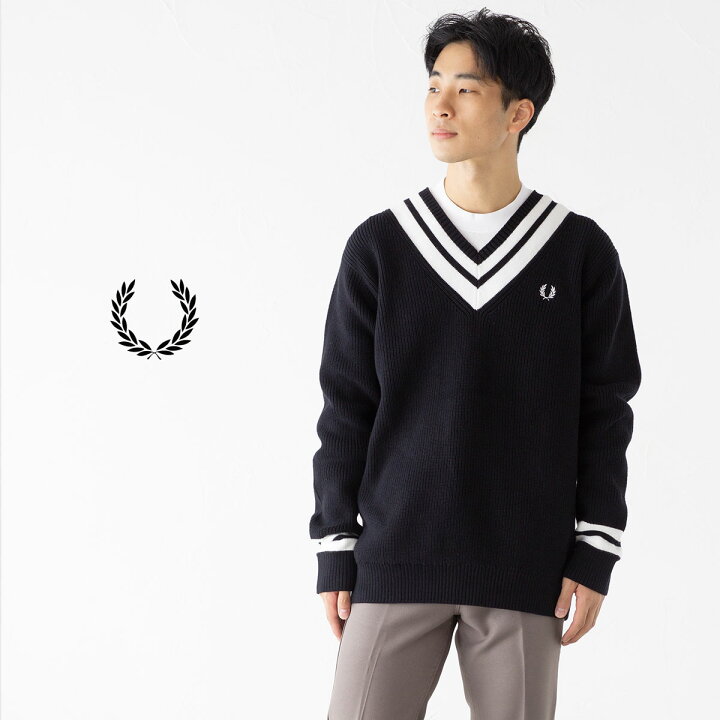楽天市場】フレッドペリー FRED PERRY ストライプド Vネック 