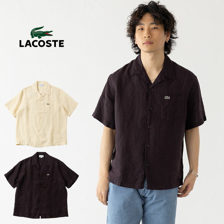 楽天市場】ラコステ リネン オープンカラーシャツ ch2339-99 半袖 開襟 