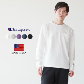 【スーパーSALE10%OFF】チャンピオン T1011 ポケット ロングスリーブ Tシャツ C5-P401 アメリカ製 長袖