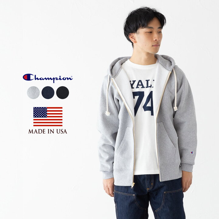 楽天市場】チャンピオン USA リバースウィーブ ジップフーデッド 