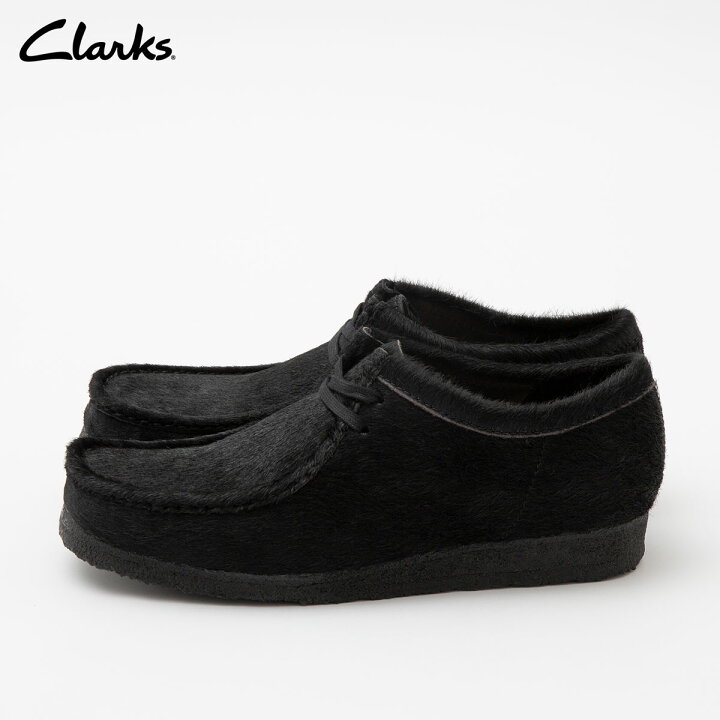 楽天市場】クラークス ワラビー ブラックヘアーオン Clarks Wallabee 