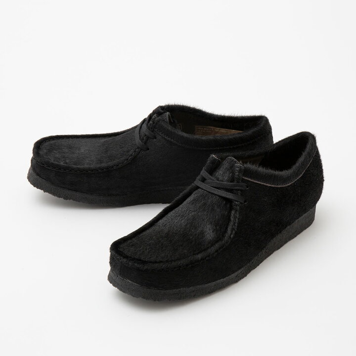 楽天市場】クラークス ワラビー ブラックヘアーオン Clarks Wallabee 