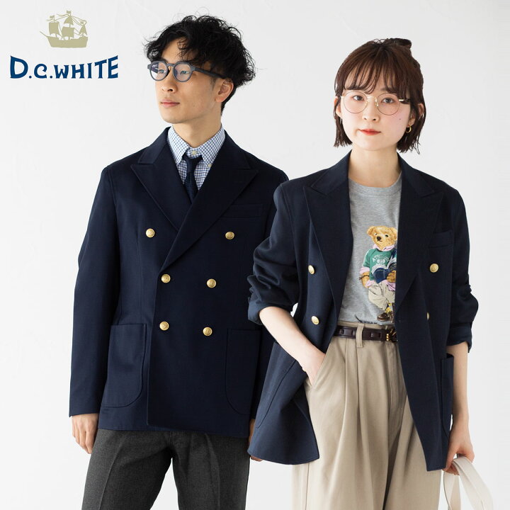 楽天市場】D.C.WHITE ディーシーホワイト 紺ブレ ダブルブレステッド 