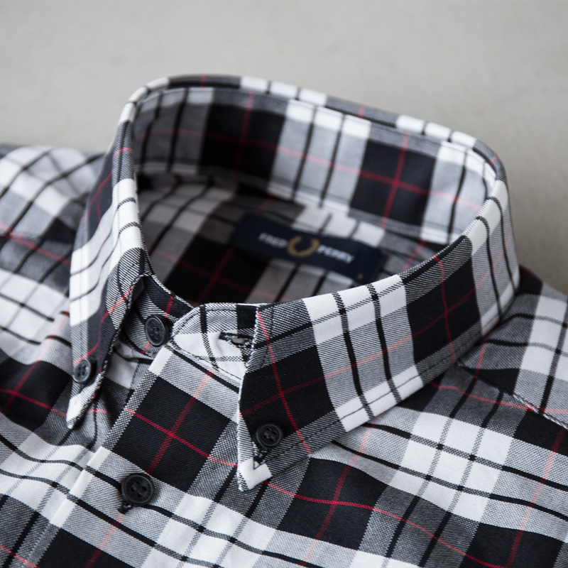カジュアルシャツ-高品質の人気 シャツ オックスフォード タータン フレッドペリー M9514 ボタンダウンシャツ メンズ