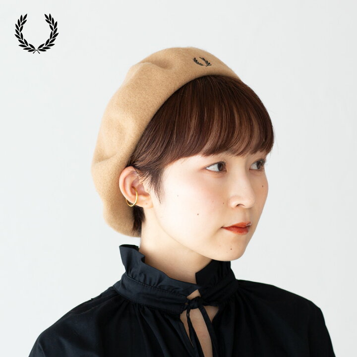 楽天市場】フレッドペリー ウール ベレー帽 ダークキャメル FRED PERRY 