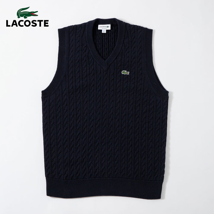 楽天市場】ラコステ ケーブル ニット Vネック ベスト LACOSTE AH7633 