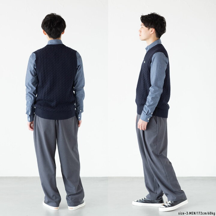 楽天市場】ラコステ ケーブル ニット Vネック ベスト LACOSTE AH7633 