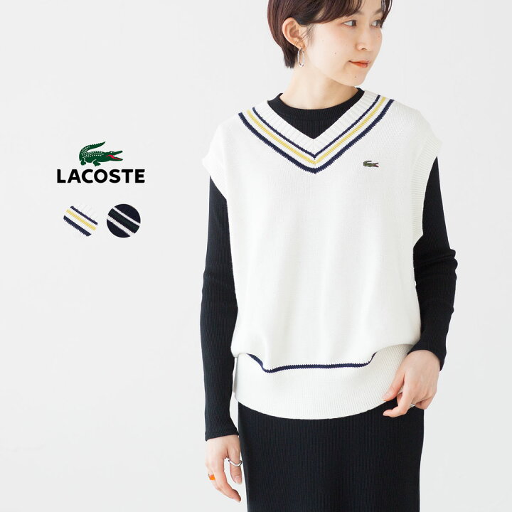 楽天市場】ラコステ チルデンベスト LACOSTE コットンポリ Vネック 