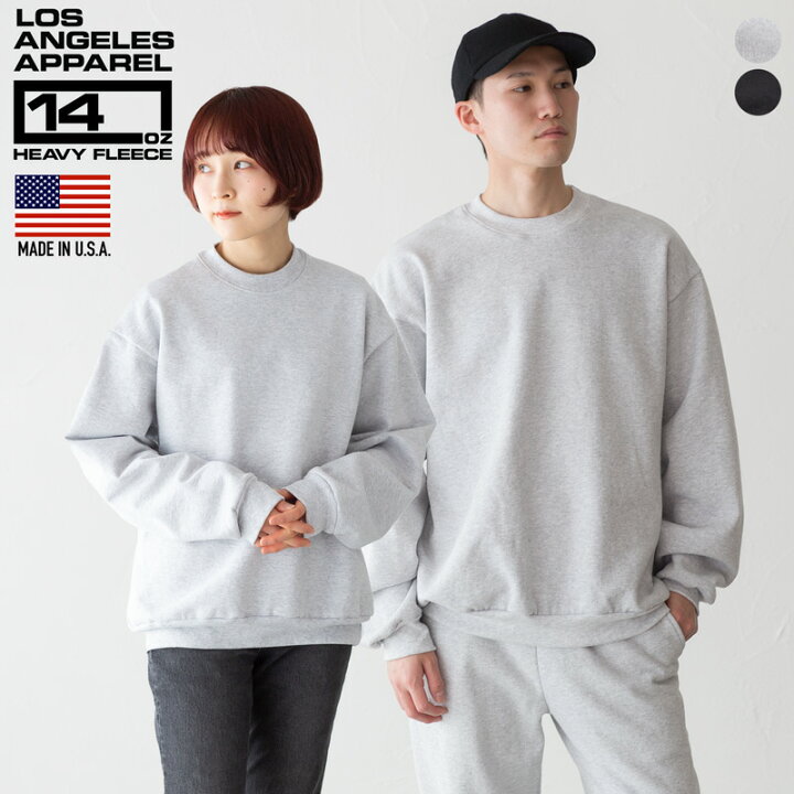 楽天市場】ロサンゼルスアパレル 14OZ ヘビーフリース クルーネック 
