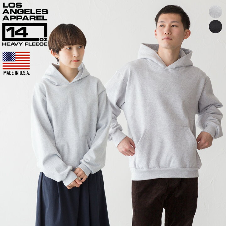 楽天市場】ロサンゼルスアパレル パーカー 14OZ ヘビーフリース プル 