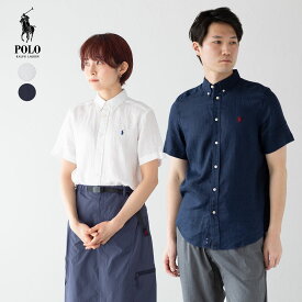 ポロ ラルフローレン 半袖 リネン シャツ POLO RALPH LAUREN ボーイズ ボタンダウン BDシャツ レディース＆メンズ対応 323913601