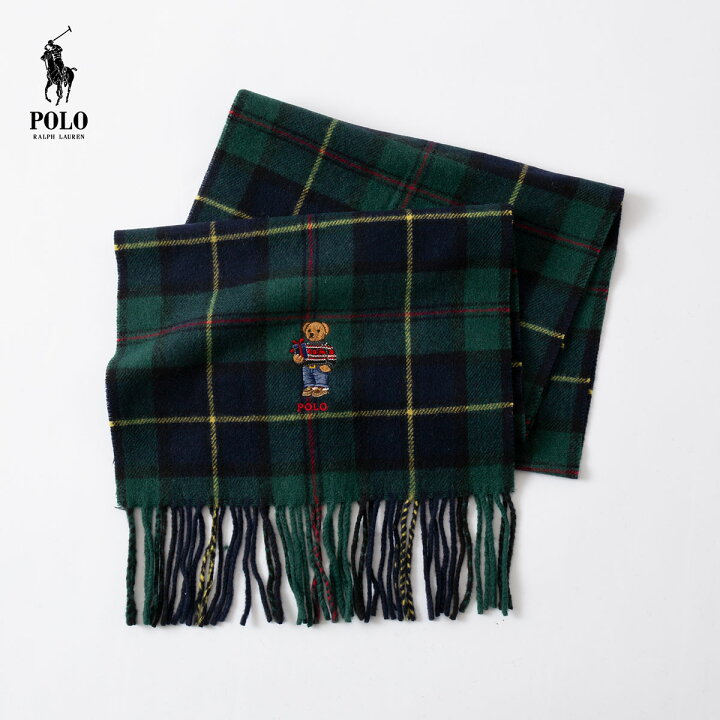 楽天市場】ポロベア チェック マフラー POLO RalphLauren ポロ ラルフ  