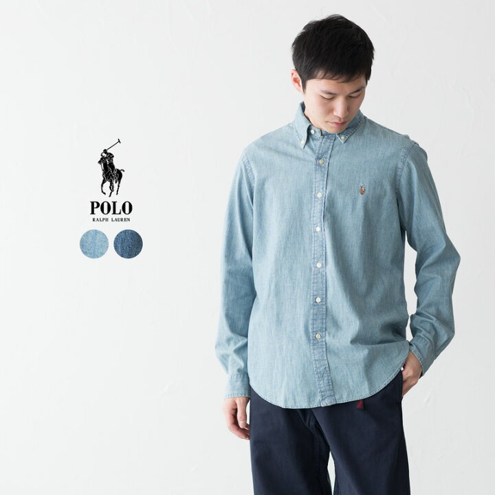 楽天市場】ポロ ラルフローレン メンズ デニム＆シャンブレー ボタン  
