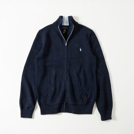 ポロ ラルフローレン コットンニット フルジップ セーター チャンキー ニット POLO Ralph Lauren ボーイズ レディース＆メンズ対応