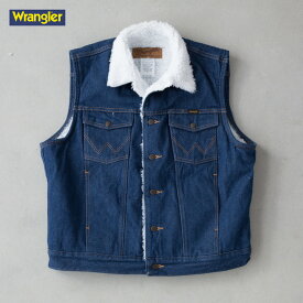 ラングラー デニム シェルパ ベスト [14オンス ブロークンデニム] SHERPA LINED DENIM VEST 74131PW