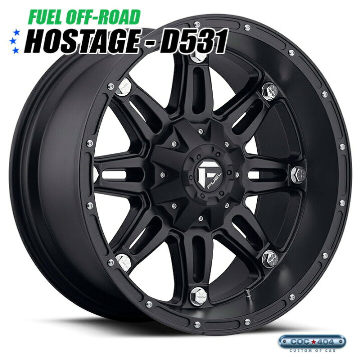 楽天市場】【20インチ】Fuel Offroad D531 Hostage マットブラック 1本 