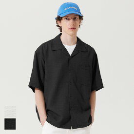 セール★1990円→990円 シャツ メンズ シアサッカー ストライプ 開襟 羽織り 半袖シャツ ストライプシャツ フロントボタン 半袖 重ね着 ポケット メール便不可 24ss coca