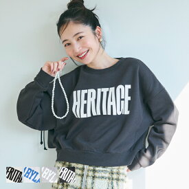 セール★1990円→990円 ポリエステルコットン裏起毛フロッキークロップドスウェットトップス レディース メール便不可 coca コカ