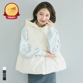 フード付きペプラム中綿ベスト ウォッシャブル レディース メール便不可 coca コカ