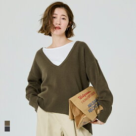 ディープVネックニットトップス レディース メール便不可 coca コカ