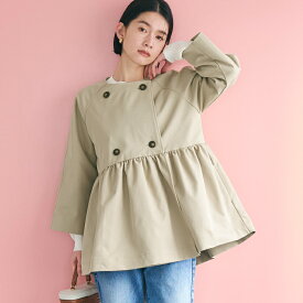 WEB限定セール★5490円→2990円 ギャザートレンチジャケット レディース メール便不可