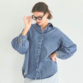 ボリュームスリーブデニムシャツ レディース メール便不可 coca コカ