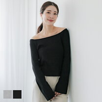 楽天市場】オフショルダー フレアスリーブ（トップス｜レディース 