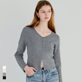 フロントスリットニットトップス ウォッシャブル レディース メール便不可 coca コカ