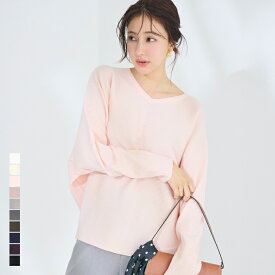 ウォッシャブル ドルマンスリーブVネックニット レディース メール便不可 coca コカ