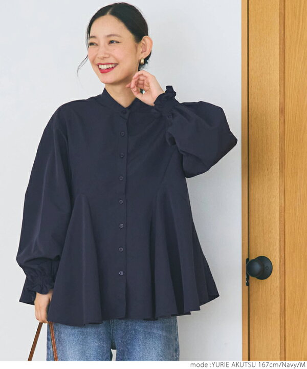 twill 受けよ ラウンドペプラムボリュームブラウス