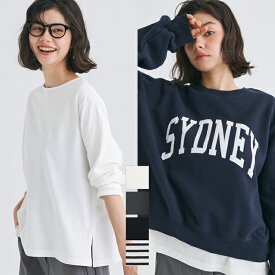 レギュラーオンスコットンサイドスリットレイヤードTシャツ レディース メール便不可 coca コカ