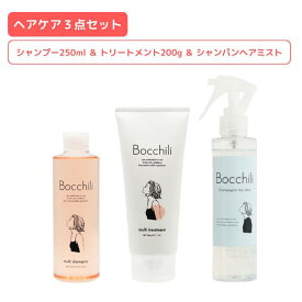 ( ヘアケア 3点セット ) シャンプー 250ml トリートメント 200g ヘアミスト ダメージケア オーガニック エイジングケア 梅雨 湿気対策 パサつき 乾燥 アロマ アミノ酸 植物由来 ボリューム シャンパンヘアミスト ボッチリ ぼっちり