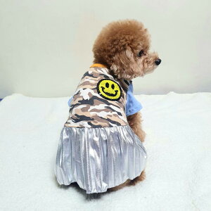【doggystar ドッギースター】犬 服 セール スマイル メタリック プリーツ ワンピース cockerpapa 春 夏 秋 冬 ドッグ ウェア 犬 服 かわいい おしゃれ ペット服 【犬服セール】 【アウトレット】