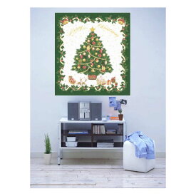 大きな布の　クリスマスツリー　　　パネル　壁掛け　タペストリー　インテリアに。タテ　約108cm 　×　ヨコ　約95cm　1枚単位の販売　単価　綿100％　日本製